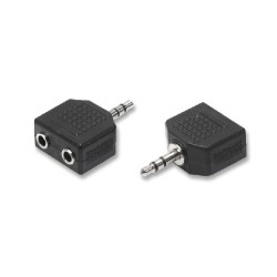 Splitter adapter jack plug male 3.5 m + 2 jack female 3.5