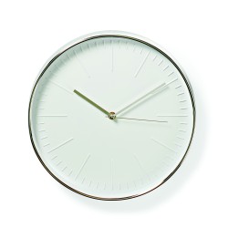Orologio da parete bianco bianco argento diametro 30 cm