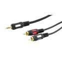 High quality audio cable - 3.5 mm stereo jack 1/2 rca - l. 1.5 m